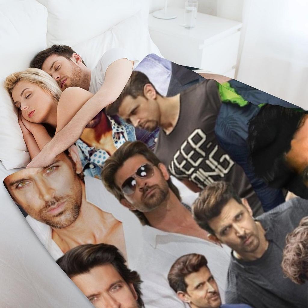 Hrithik Roshan photo colllage Throw Blanket Polar Sofa Retros Comforter Blankets