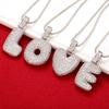 ZHUKOU Silver color Bubble initial letters necklaces 26 letters pendants necklaces for women Brass CZ Jewelry VL34