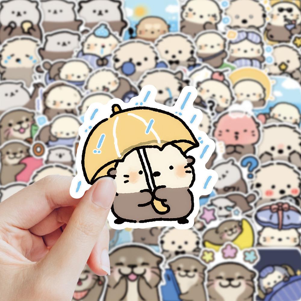 65Pcs Kawaii Little Otter Graffiti Stickers Animal Cartoon Decal Notebook Phone Guitar Skateboard Waterproof Sticker Kid Toys