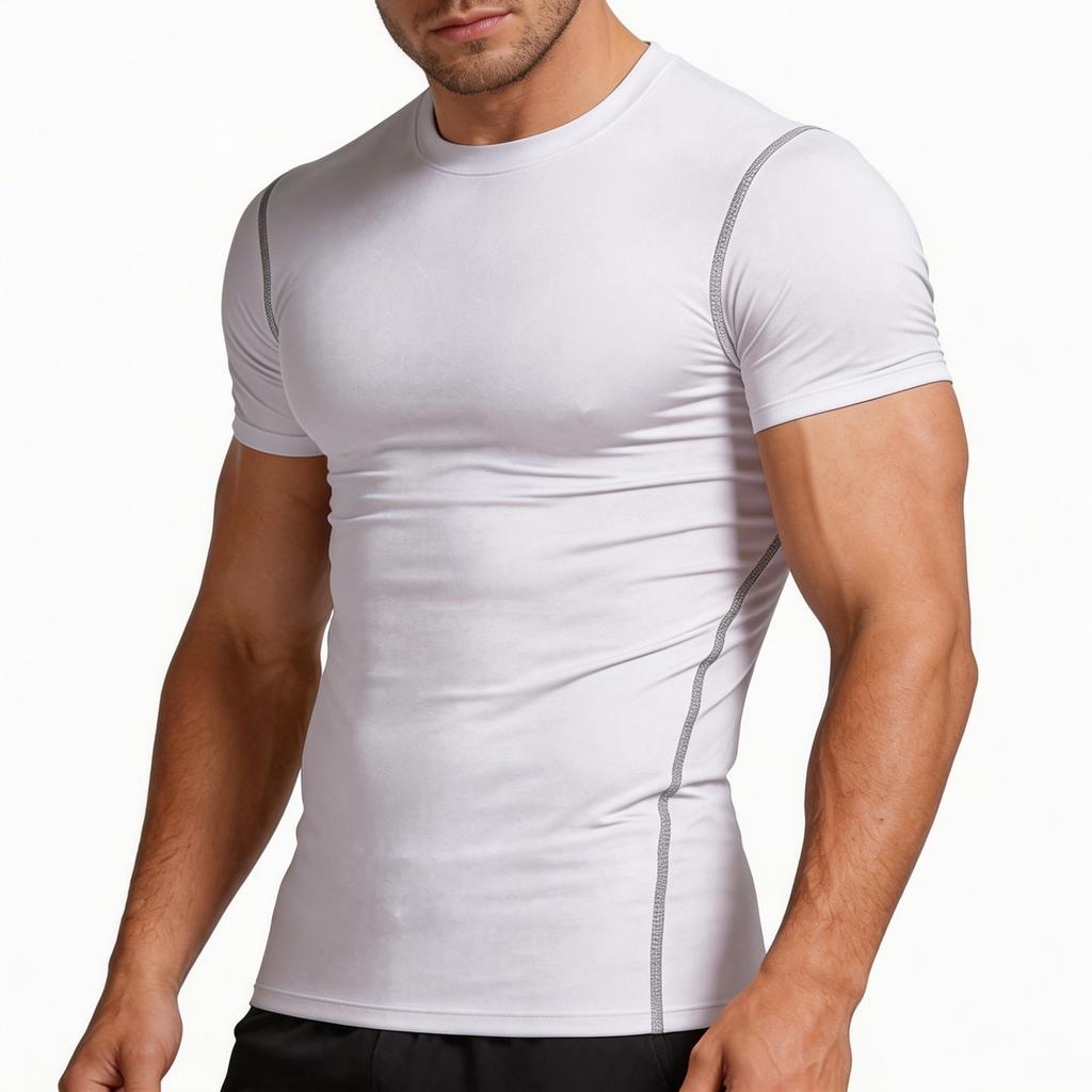 Herren Slim-Fit Schnelltrocknendes Kurzarm-Sportshirt, Locker Und Atmungsaktiv Halbärmel Outdoor Laufbekleidung