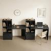 Computer Desk with 4-Compartment Bookcase, Lockable Drawer, 126 x 50 x 109 cm, Black