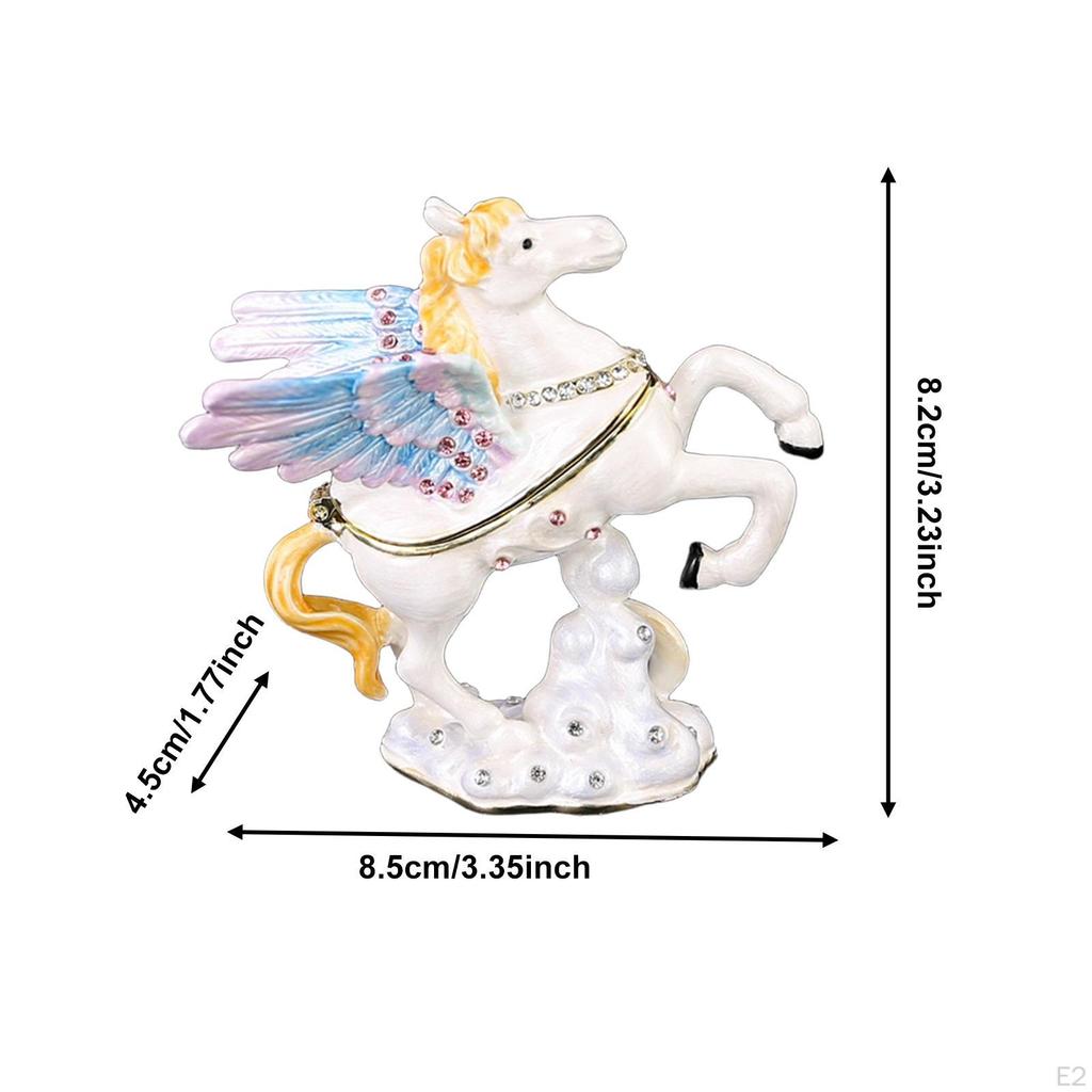 Jewelry Storage Box Trinket Unique Gift Keepsake Decorative Ornament Rings Holder Case Horse