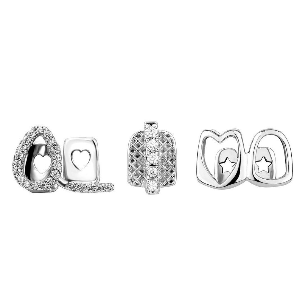 Heart-Shaped Hollow Out Gold Grillz: Trendy Hip-Hop Tooth Jewelry for Christmas