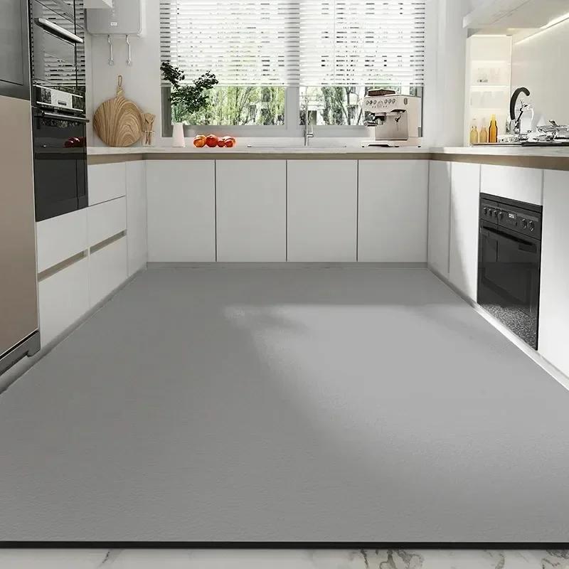 Kitchen Long Rug Waterproof Pvc Floor Mat Non-slip Leather Carpet Home Decoration Black Oil-proof Area Rugs Alfombra De Cocina