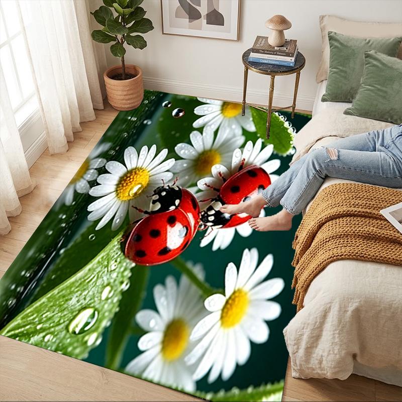 Ladybug Garden Living Room Nonslip Area Rug Soft Carpet For Bedroom Game Playroom Sofa Office Home Decor Doormat Christmas Gift C926163