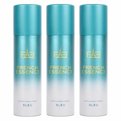 French Essence Bleu Parfum Body Spray For Men Pack Of 3 X 120ml - 4.05 Fl.oz. Each