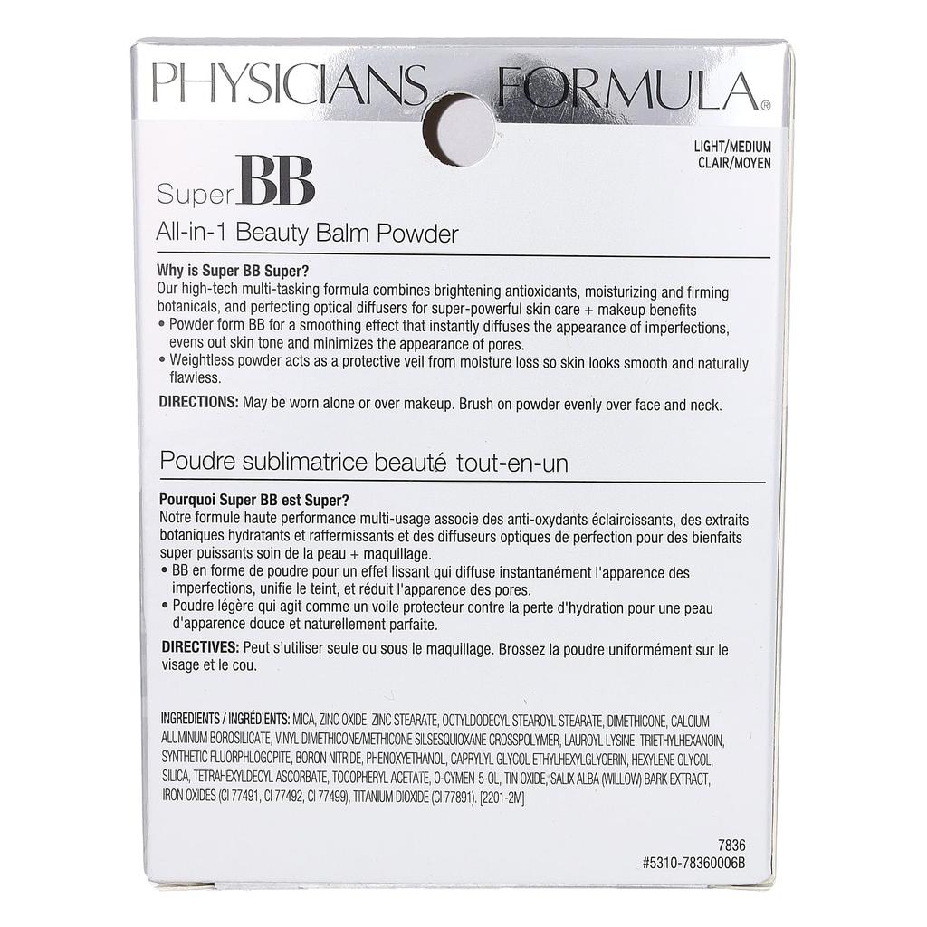 Super Bb, All-in-One Beauty Balm Powder, 7836 Light/Medium, 8.3G(0.29Oz)
