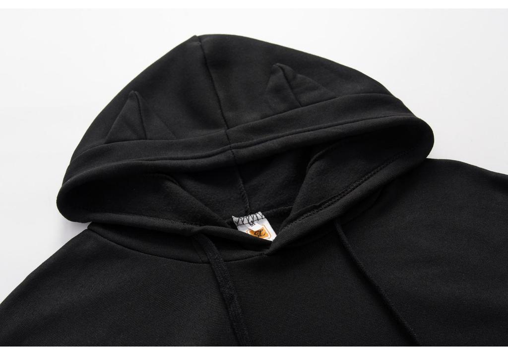 Women's Cat Print Fleece Hoodie - Spring/Autumn Collection