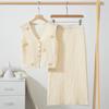 Flower Knitted Waistcoat Dress Sleeveless Vest Two-piece Set