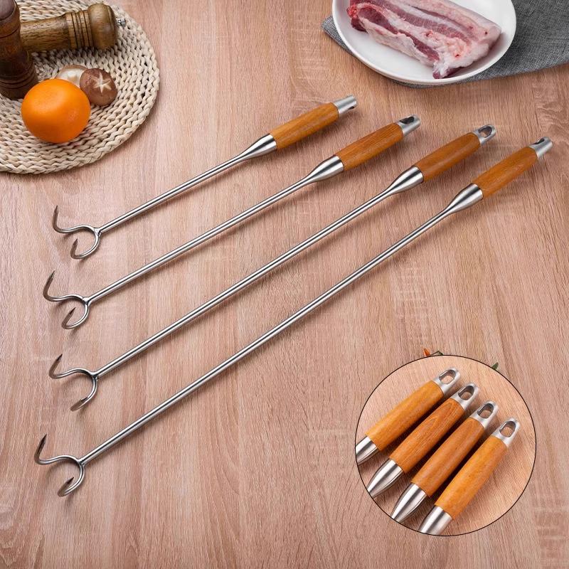 Stainless Steel Meat Hook with Newcomer Discount – Grab Cooked or Braised Meat with Thickened Long Handle