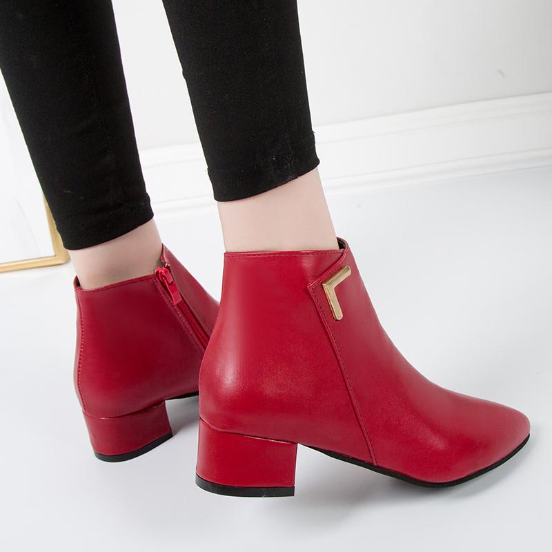 Fashion Ankle Boots for Women 2024 Autumn Winter Fashion Waterproof Booties Plus Size Comfortable Soft Bottom Female Platform Shoes