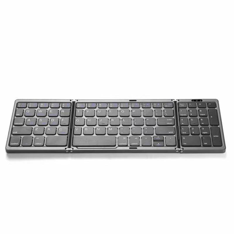 Tri-Fold Bluetooth Keyboard Portable Mini Keyboard Rechargeable Keyboard Mute Wireless Keyboard For Laptop Windows Android IOS