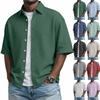 Herrskjorta, avslappnad, med knappar, kortärmad