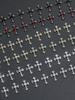 60pcsY2K Gold, Silver And Black Cross Nail Decoration Set With Rhinestones Black, White, Pink, Red Rhinestones Alloy Nail Art