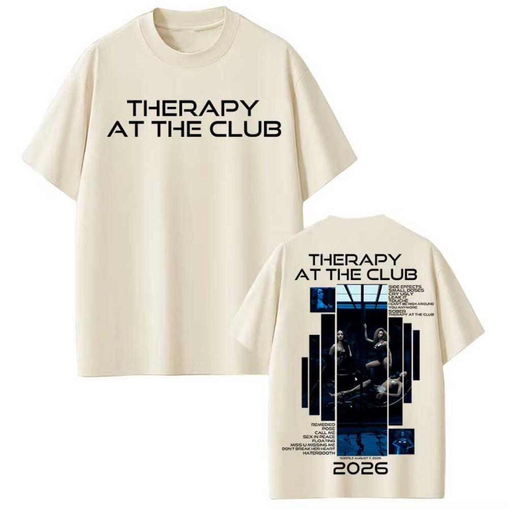 THERAPY AT THE CLUB Album T shirt for Men Women Hiphop Streetwear Oversized Tops 100% Cotton T-Shirt 0818-1