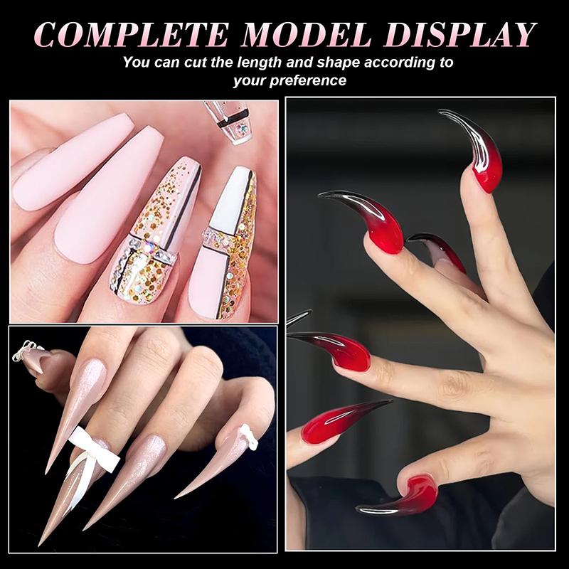 70/140/150 ks Tipy na umělé nehty Orlí dráp Krátké Zakřivené Stiletto Průhledné Měkké Umělé nehty Prodloužení Pro DIY Nehtový Salon Manikúra