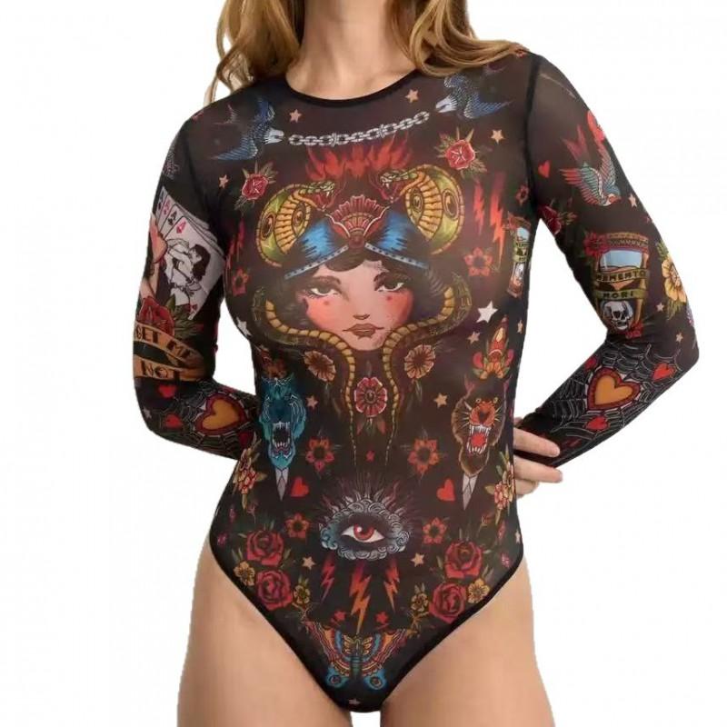 2026 Damen Langarm Rash Guard Badeanzug mit integriertem Polster UV-Schutz Einteiler Badeanzug Schwimmen Wassersport