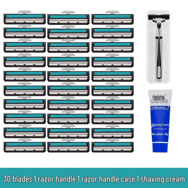 Men's Universal Double-Layer Razor Head: 2-Layer Blade for Beard & Face Shaving