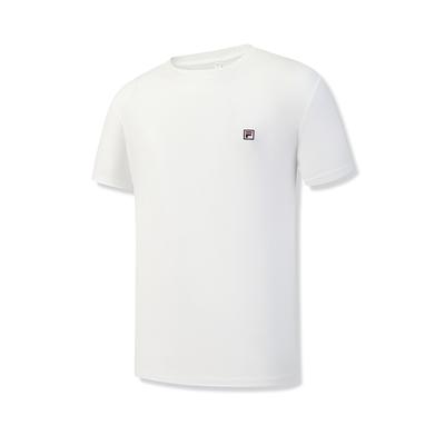 Tennis Simple Sports Training Versatile Comfortable Knitted Short Sleeve T-Shirt Men Tops White A51M613101FWT