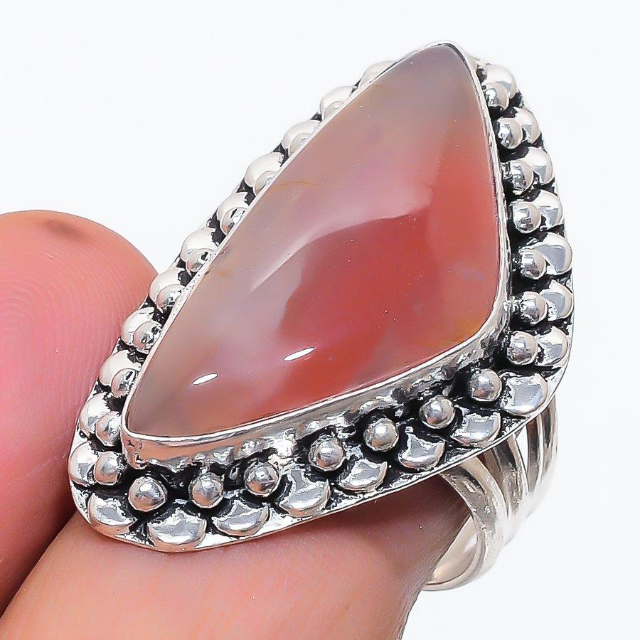 Natural Lodolite Quartz Gemstone 925 Sterling Silver Jewelry Ring Size 8 J6I87