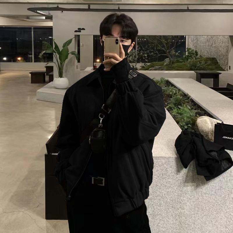 

Suede Korean Autumn and Winter Coat Mens Handsome High Street Jacket Winter Style Clothes M