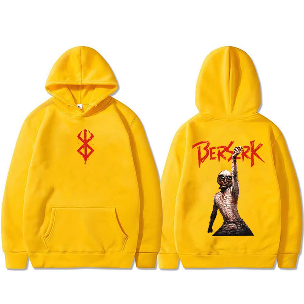 Anime Berserk Guts Hoodie Retro Manga Skull Knight Gatsu Griffith Zodd Sweatshirt Men's Fleece Hoodies