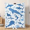 1pc Flannel Blanket Various Marine Life Soft Comfortable And Warm This Nap Blanket/Sofa Blanket Is Suitable for All Seasons And Fe