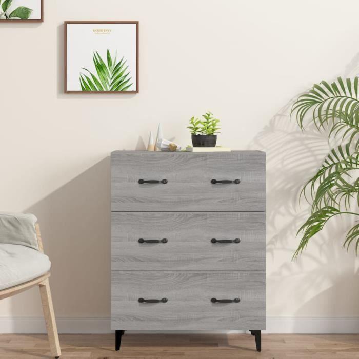 817349 vidaXL Buffet Sonoma Grey 69.5x34x90 Cm Engineered Wood