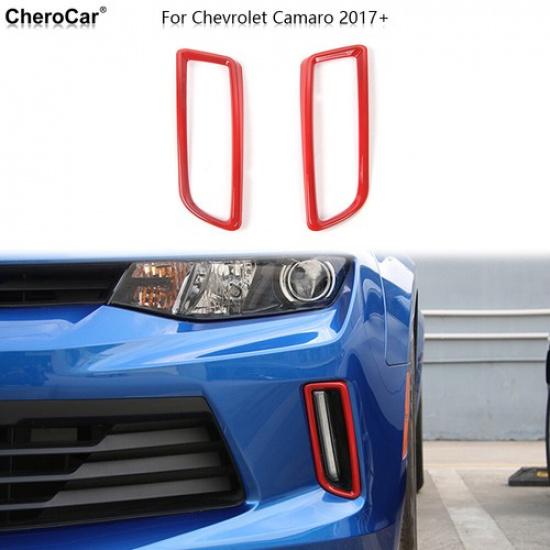 Red Daytime Running Light Lamp Cover Trim Frame For Chevrolet Camaro 2017-