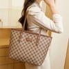 Fashionable Women's Bag Large Capacity Tote Bag Printed Chess Board Plaid Shoulder Bun Mother Bag Two Piece Set Casual Big Bag