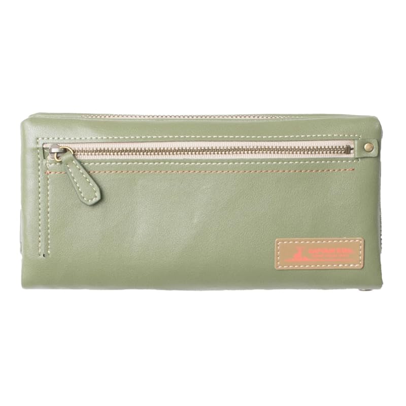 

[Captain Stag] round zipper long wallet Out pocket bag stitch outdoor men s ladies unisex (green)