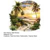 Adesivi Murali Tramonto Estivo sulla Spiaggia Piante Tropicali Grandi Palma Decorazioni Murali Stacca e Attacca Arte Murale Decor