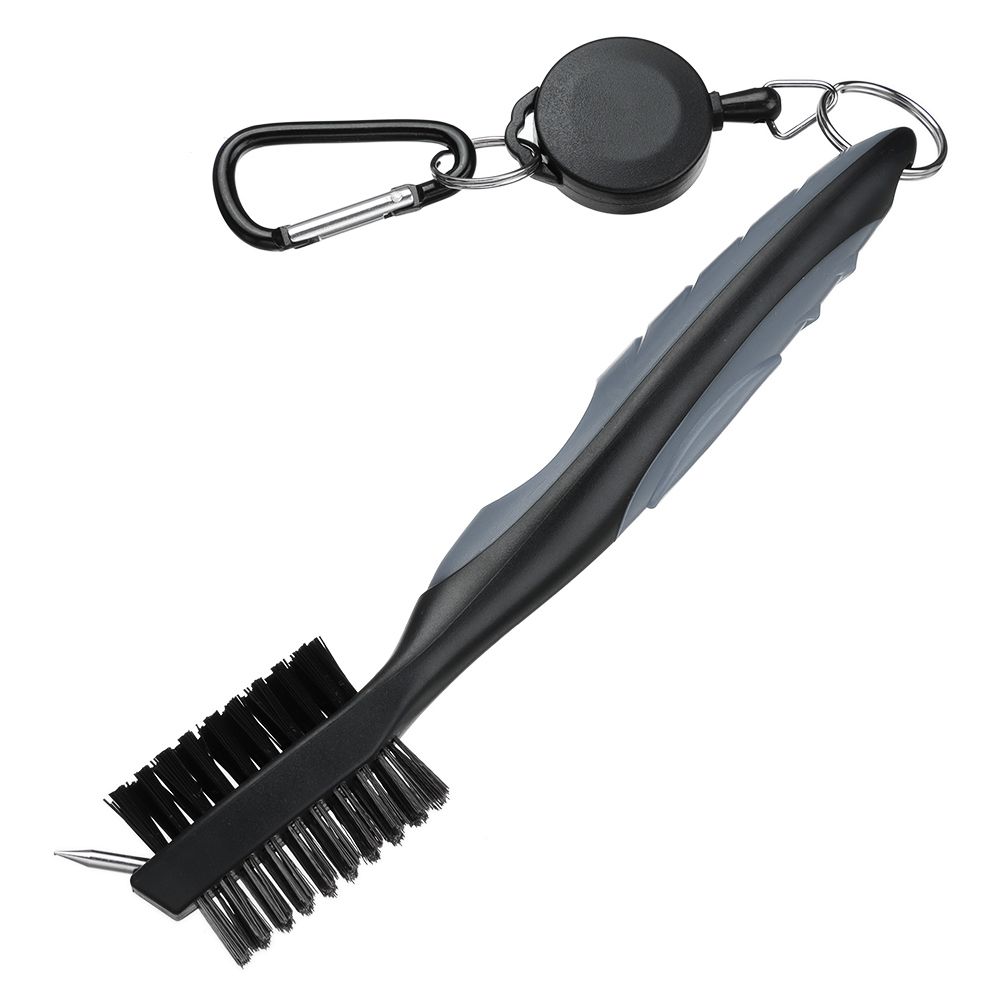 Retractable Double Sided Irons Woods Clip To Bag Groove Cleaner Golf Club Brush Cleaning Tool