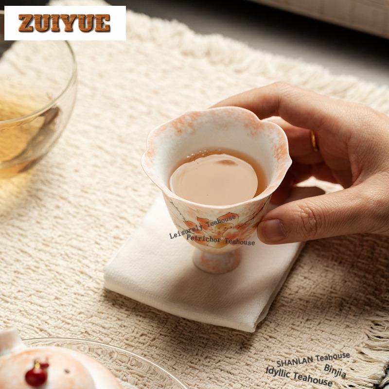 70ml Hand-painted Magnolia Teacup Aesthetic Tea Bowl Set Of Cups Tea-tasting Personal Cup Chazhan Master Cups Tableware Craft