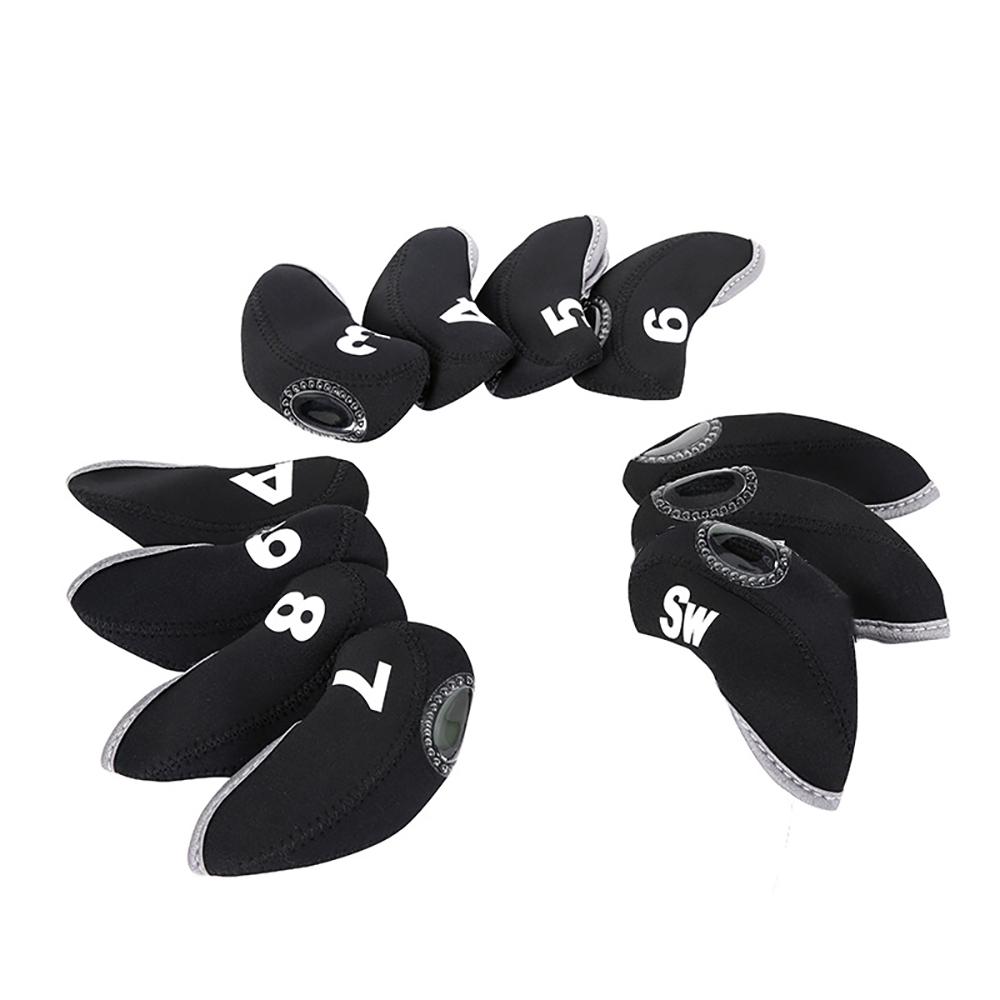 11Pcs Golf Club Covers RH For Callaway Iron Headcovers Black 3-LW Protector New