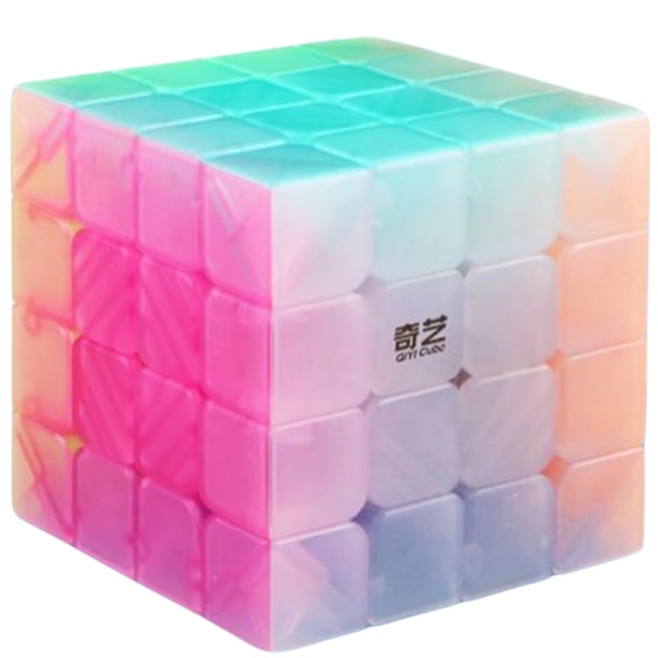 

Bucubke QY Jelly Cube 4x4 Puzzle Stickerless Jelly Magic Cube 4x4x4 Pastel Cube