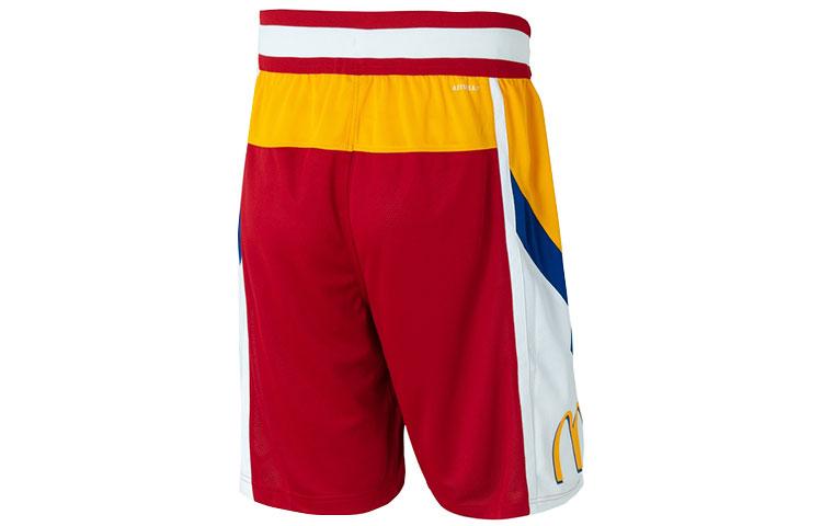 Adidas Basketball Shorts Men's Red Moderate Straight Fit Pants GI9423