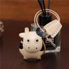 First Layer Cowhide Calf Pendant Car Keychain Leather Rope Bag Pendant Accessories Zodiac Gifts