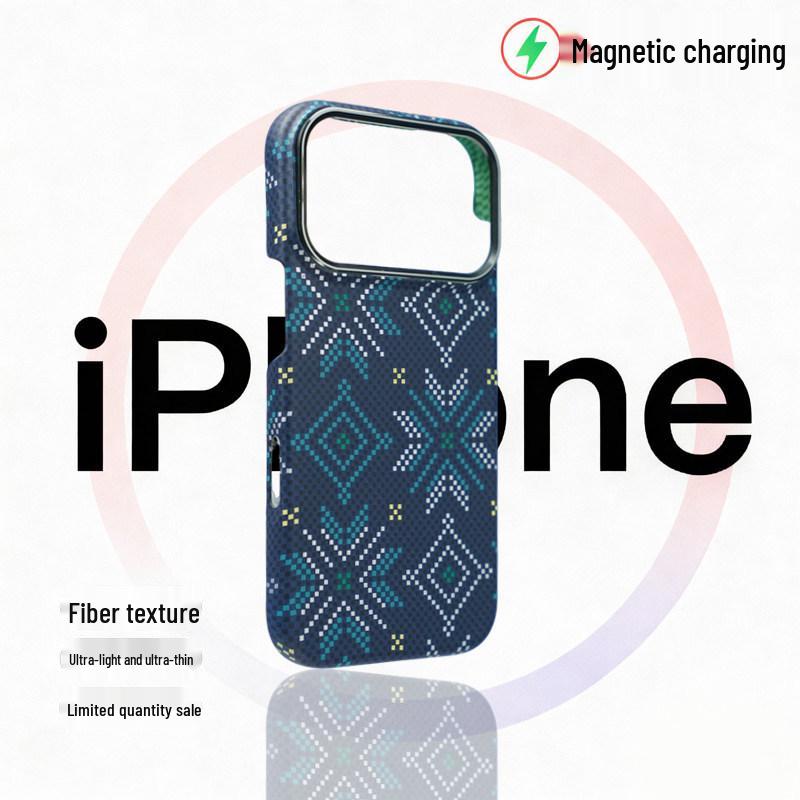 

Apple iPhone 17 Pro Max Case - Fiber Texture, Water Decal, Magnetic, Ultra-Thin, Drop-Proof, PC Compatible with iPhone 15 Pro iPhone 15 Pro