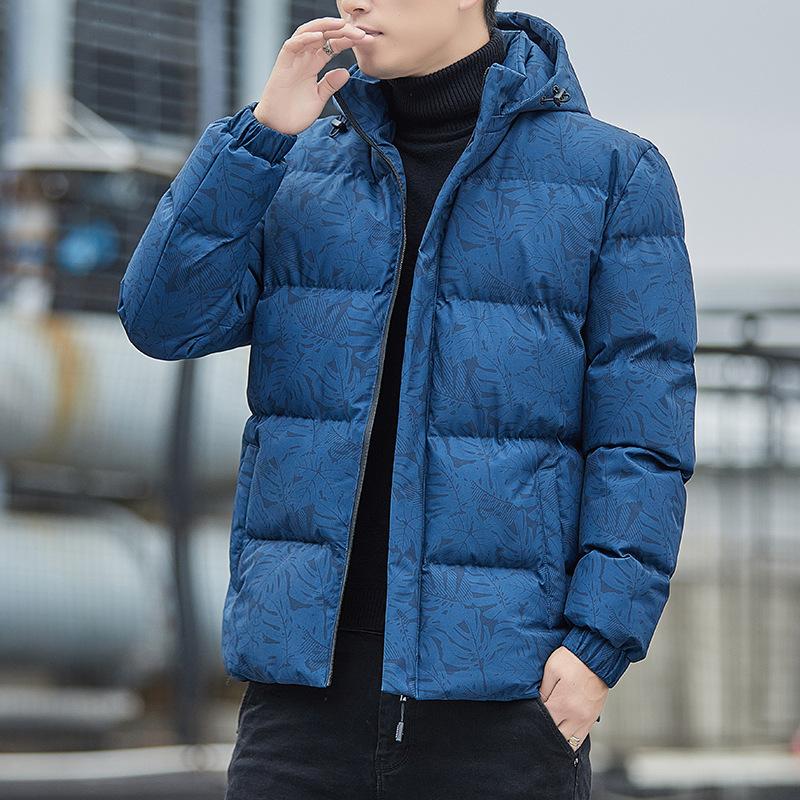 Maple Leaf Men's Padded Clothing Autumn and Winter Large Size Hooded Padded Clothing Padded Jacket Warm Casual Jacket Men's Clothing