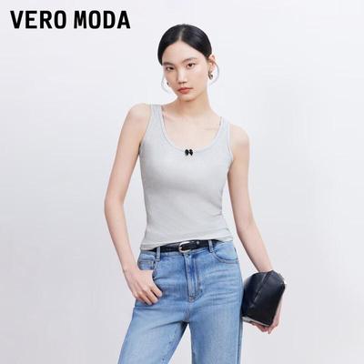 Women's Sleeveless U-Neck Bowknot Top