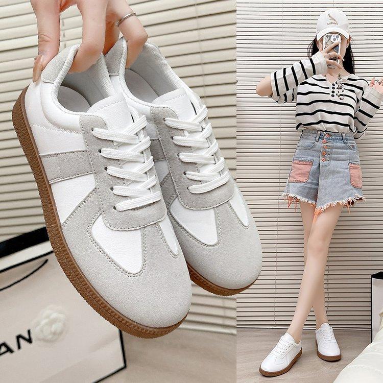 

Весна, лето, осень и зима новая женская обувь женская обувь для скейтборда студенческая обувь маленькие белые туфли низкий верх круглый носок большой размер 42 серый