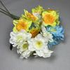 5pcs Artificial Daffodil Flower with Long Branch Silk 9 Heads Silk Narcissus Plant