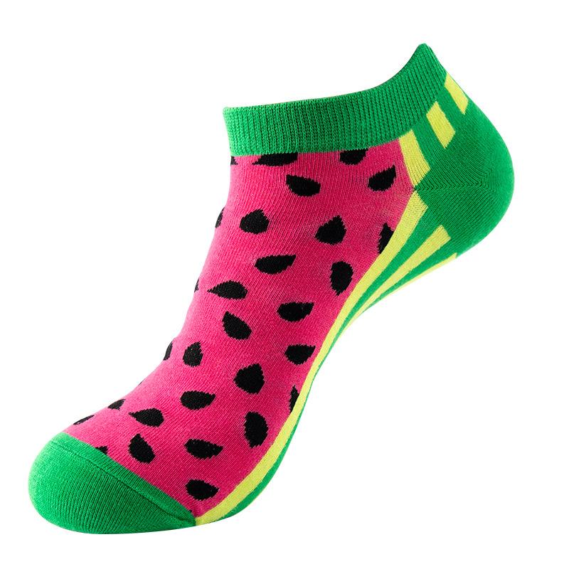 40 Style Fashion Colorful Short Socks Men Cotton Novelty Oil Painting Animals Food Avocado Casual Funny Ankle Sox
