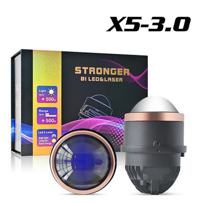 Auto LED Nebelscheinwerfer, Bifokale Linse 3 Zoll, Dreifarbiges LED-Licht 30-85W Doppelter Direkter Laser-Nebelscheinwerfer Wasserdicht