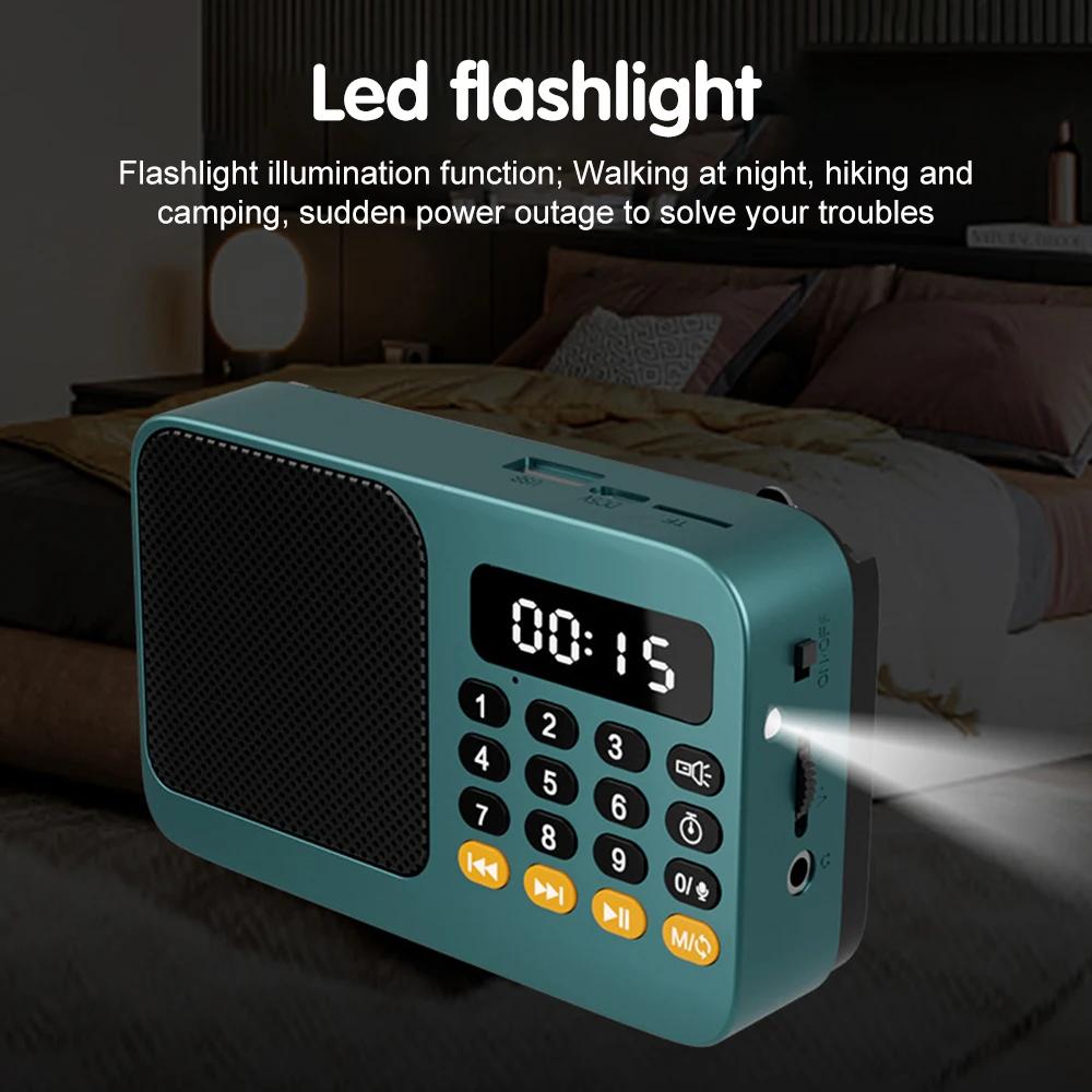 Tragbares FM-Radio Kleiner Notfall Wiederaufladbare Bluetooth 5.0 Soundbox Mini Vintage Lautsprecher MP3-Player