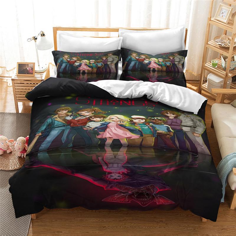 Set Biancheria da Letto 3D alla Moda Stranger Things Lusso Stampato Personalizzato /King /Europa /Usa, Set Copripiumino Singolo Matrimoniale Queen King