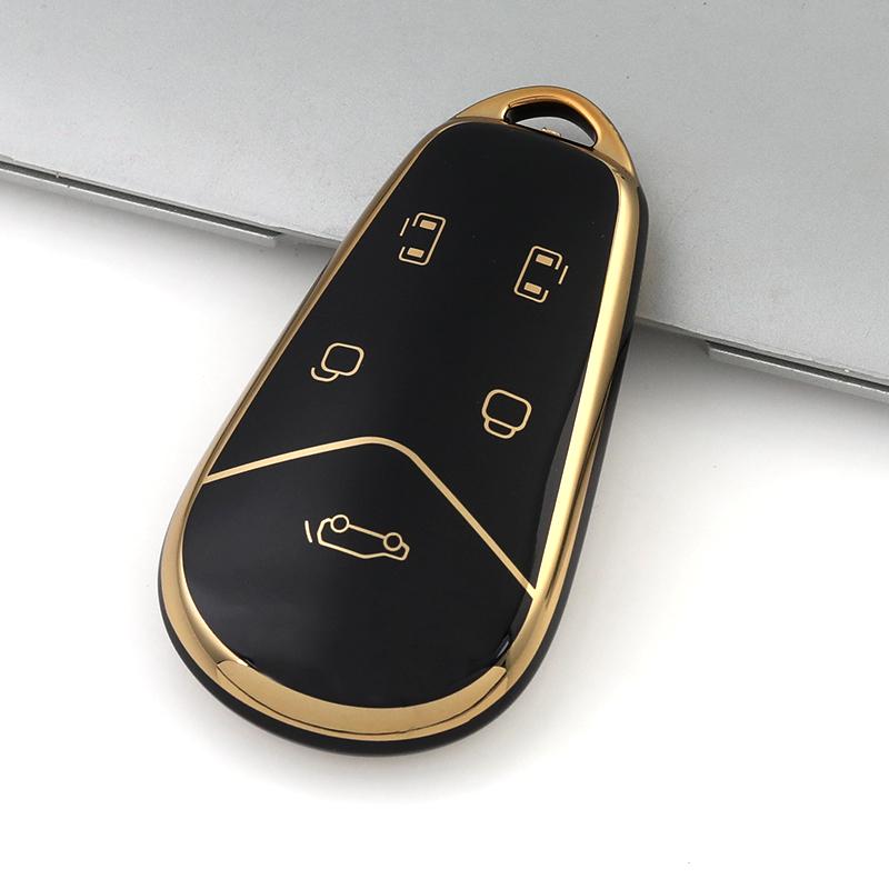 TPU Premium Soft Car Key Case Cover Shell for VOYAH DREAMPOWER Dreamer Free Key Ring Keychain Bag Accessories (Black,Perfect Fit) чёрный