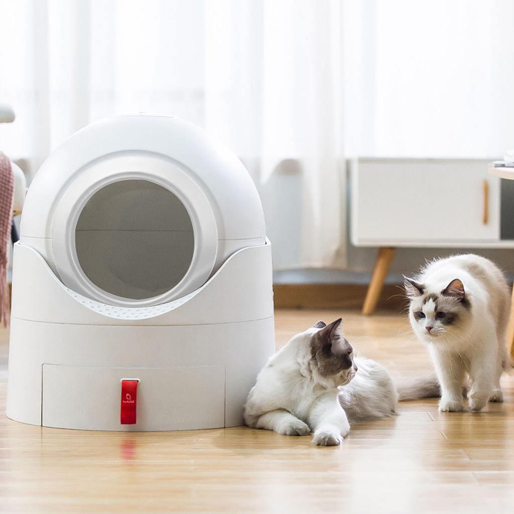 Caja de Arena Semiautomática para Gatos Totalmente Cerrada Resistente a Olores Capacidad Extragrande Semiautomática para Gatos
