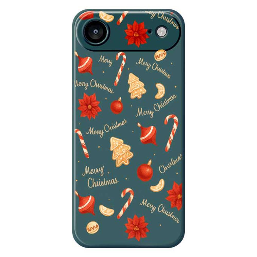 Для iPhone Air Case Рождественский узор с большими конфетами Печать Прямой край ТПУ Задняя крышка телефона B